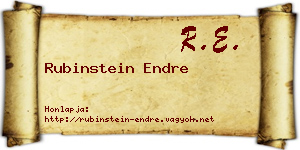 Rubinstein Endre névjegykártya