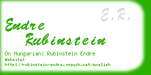 endre rubinstein business card
